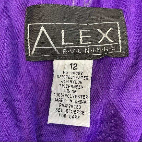 Alex Evening Formal Long Gown Dress Purple Eggplant Size 12 - Picture 10 of 10